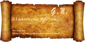 Gladovszky Mína névjegykártya